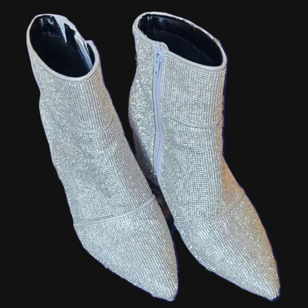 A New Day Gorgeous Rhinestone sparkle ankle boots size 8.5